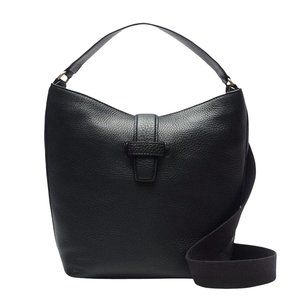 J.Crew Signet In Italian Black Leather Hobo Bag